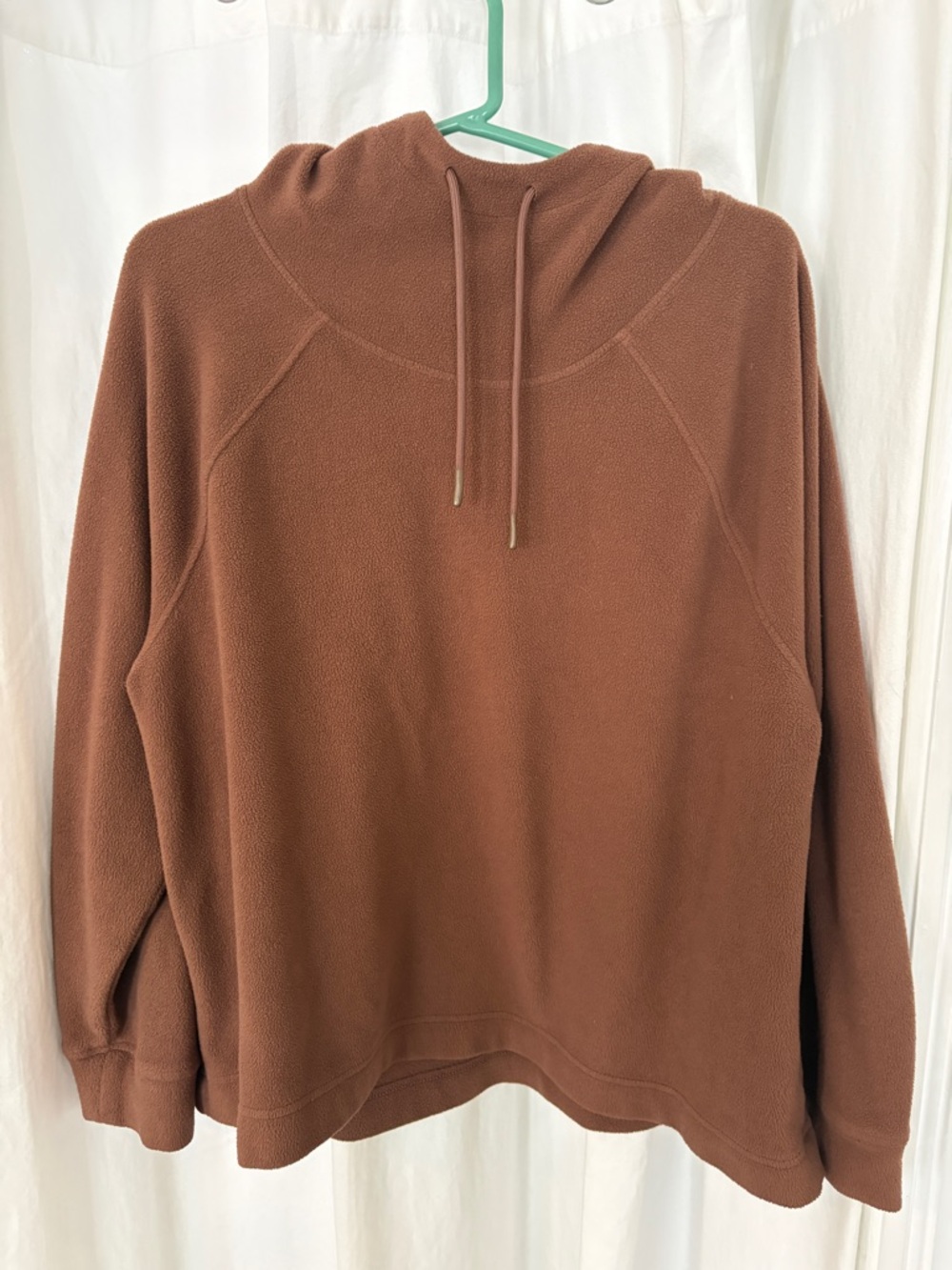 Women's Cozy Brown Pullover Hooded Fleece Top